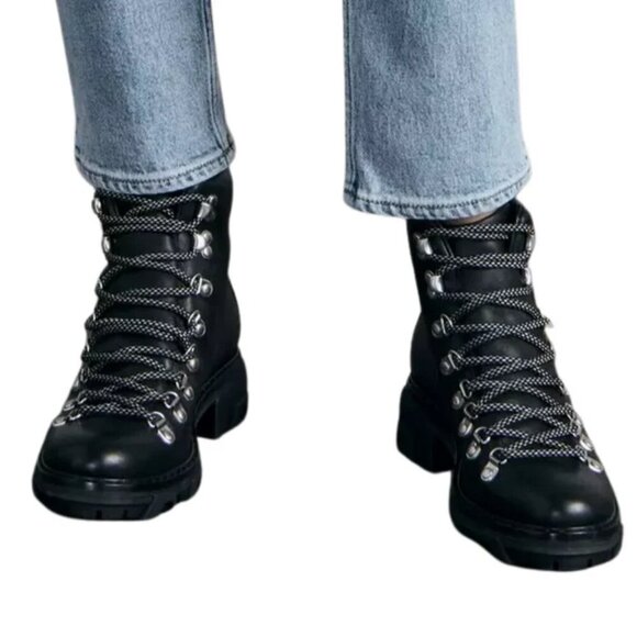Rag&Bone Shiloh Black Leather Hiker Ankle Boots. EU 38/US 8 - Picture 12 of 13